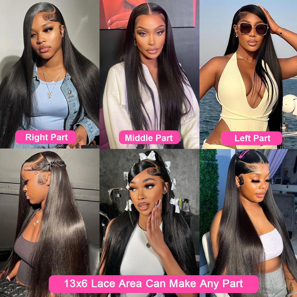 AUOU straight lace front wig ideal for high ponytail or bun.