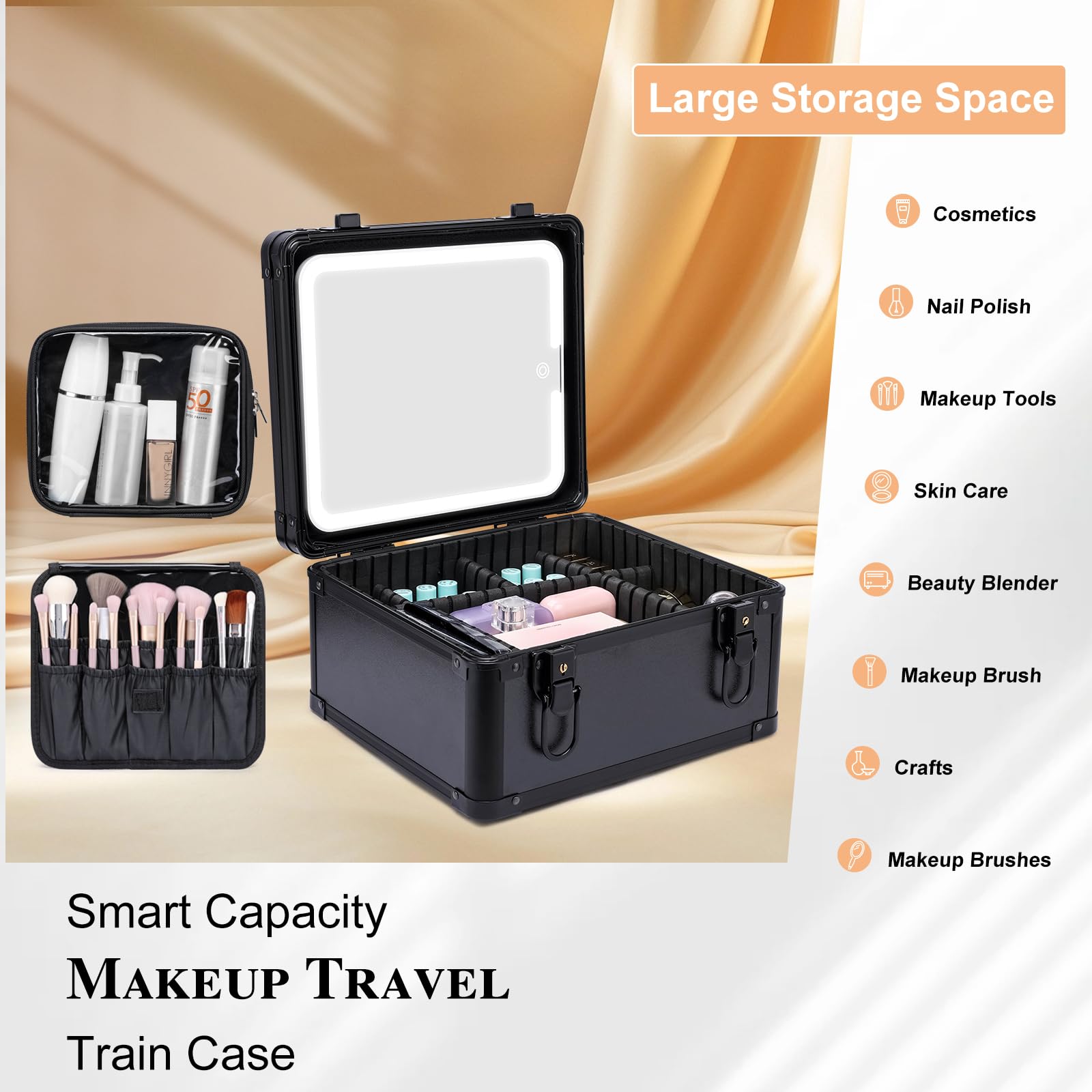 Aupauter LED mirror with three light modes provides accurate visibility in any setting.
