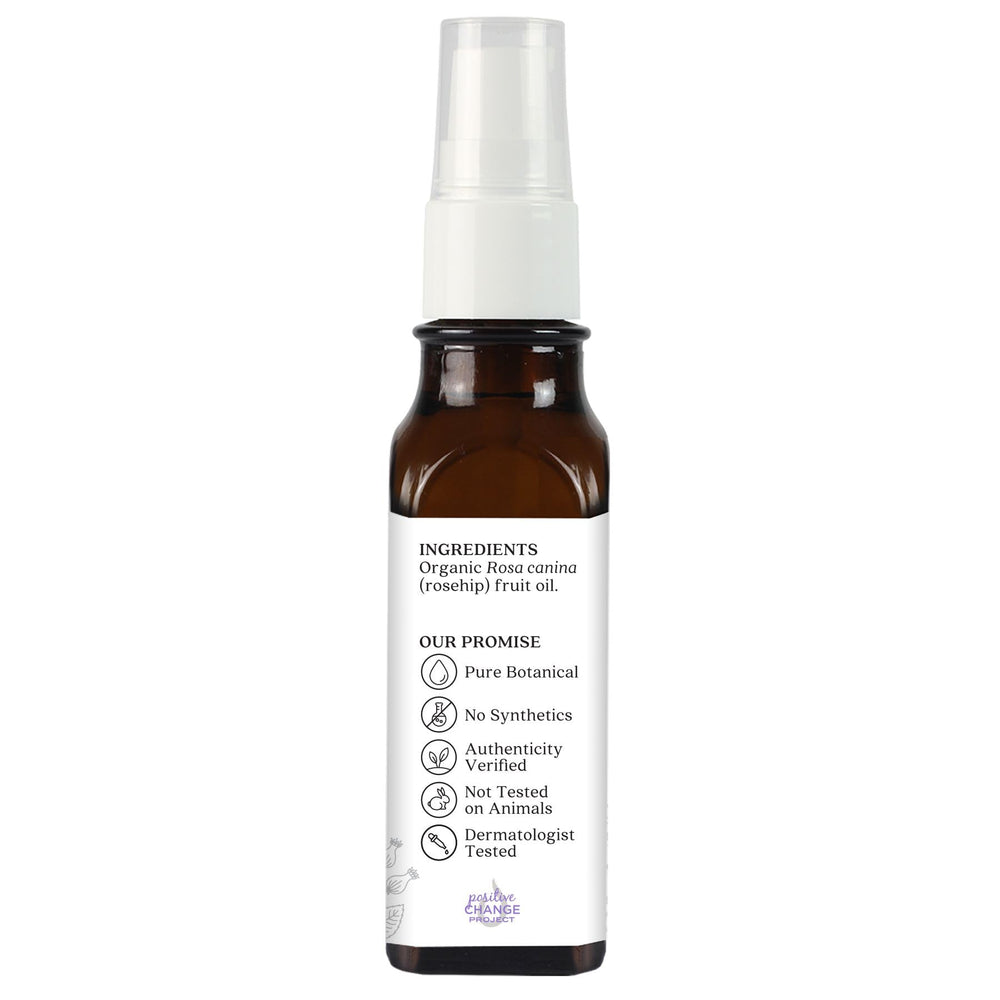 Aura Cacia Organic Rosehip Oil glass-bottle signals premium, easy home use.