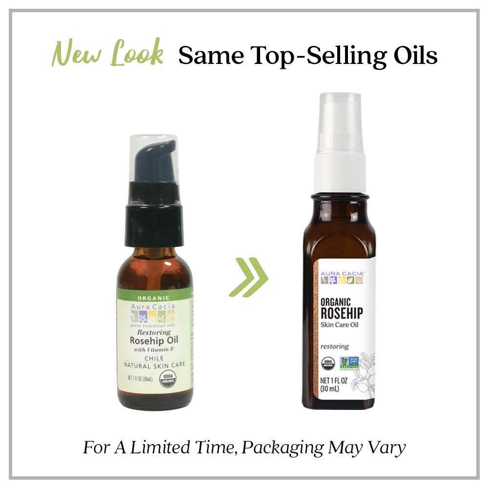 Aura Cacia Rosehip Oil dry-skin-application nourishes patches and elbows.