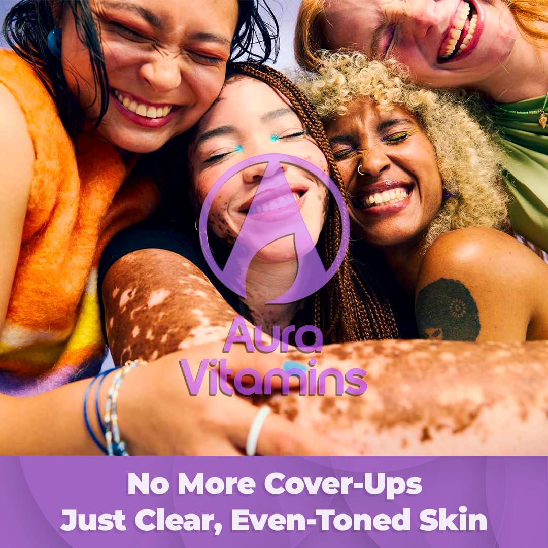 Aura Vitamins Vitiligo Cream on face demonstrating gentle daily use