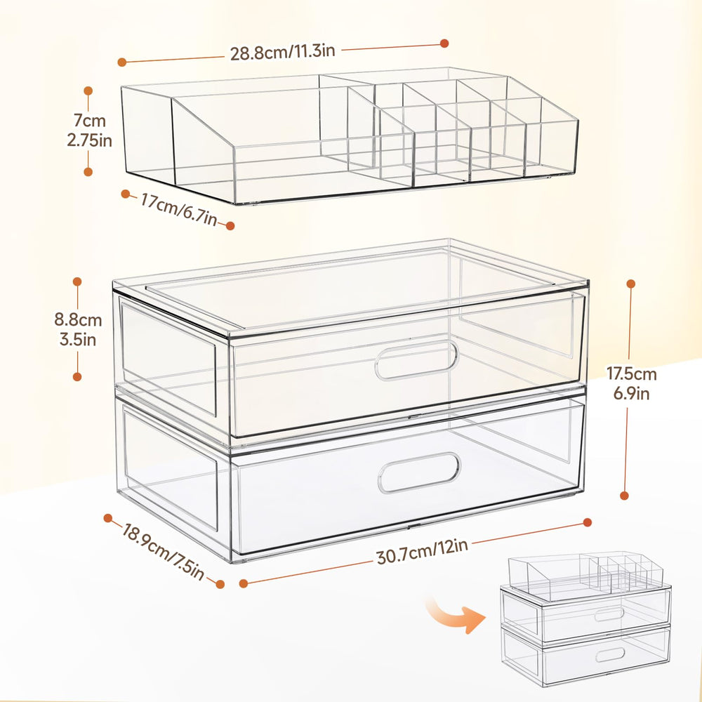 Aurblozen vanity cosmetic display case detail keeps cosmetics neatly displayed