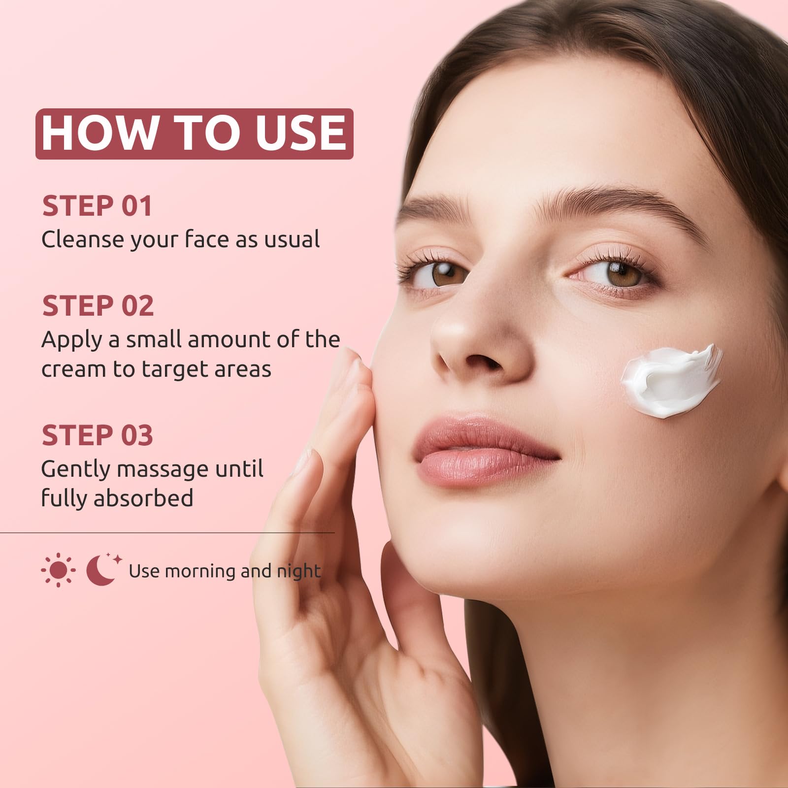 Aurivoy application routine morning and evening illustrates simple daily steps