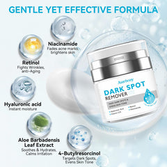 Aurivoy lightweight non-greasy formula cushions skin with comfort.