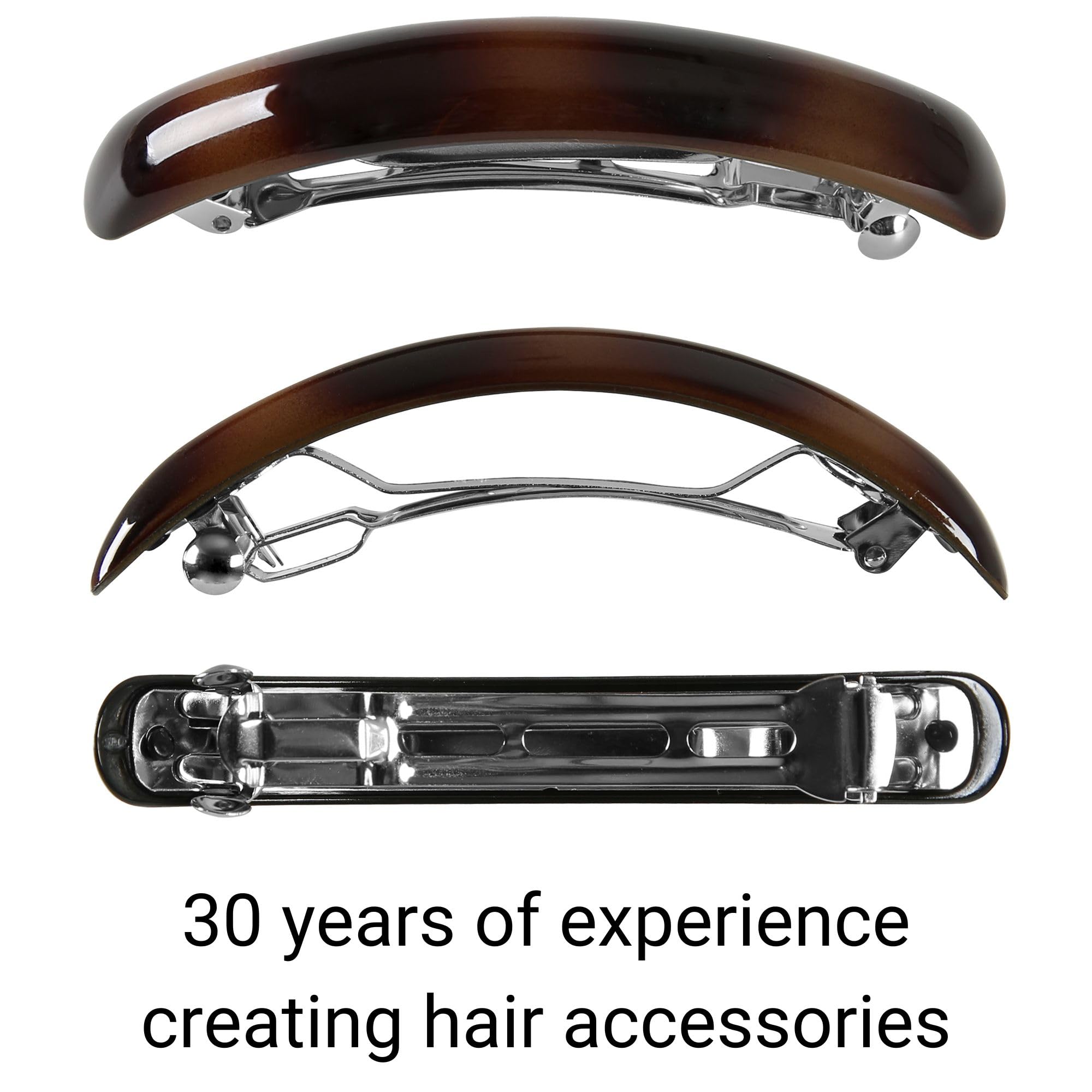 Aurora Pin tortoise-shell clip in black adds chic hold for daily looks.
