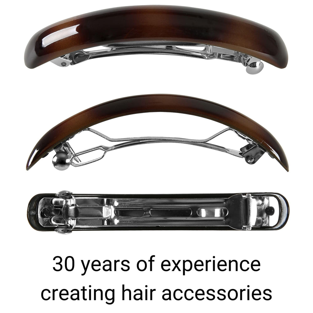 Aurora Pin tortoise-shell clip in black adds chic hold for daily looks.