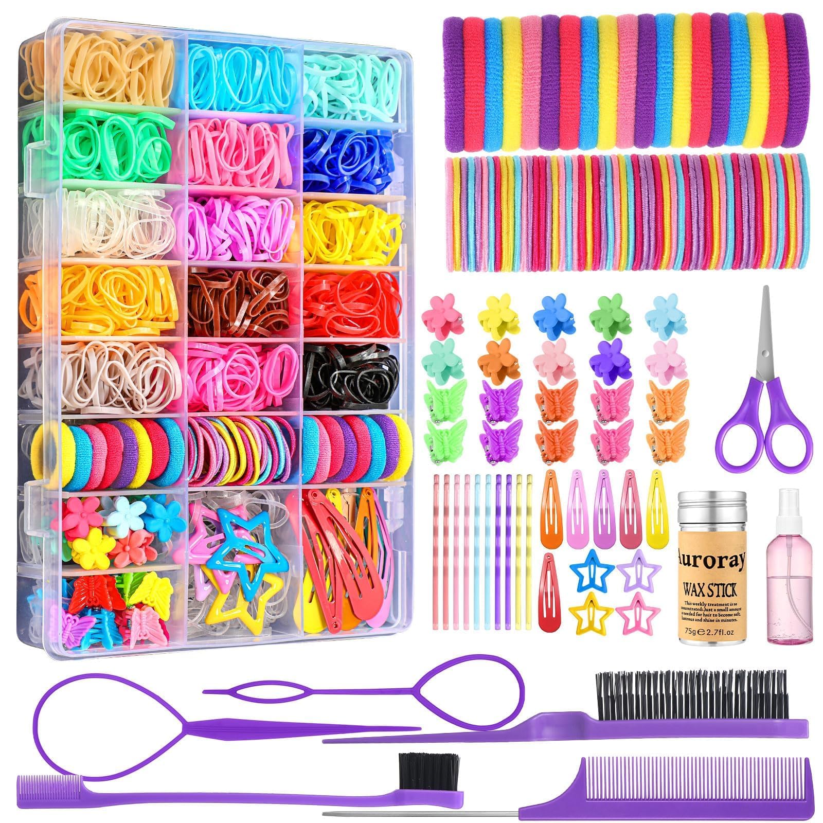 Auroray bristle brush and rat-tail comb for volume and precise parting
