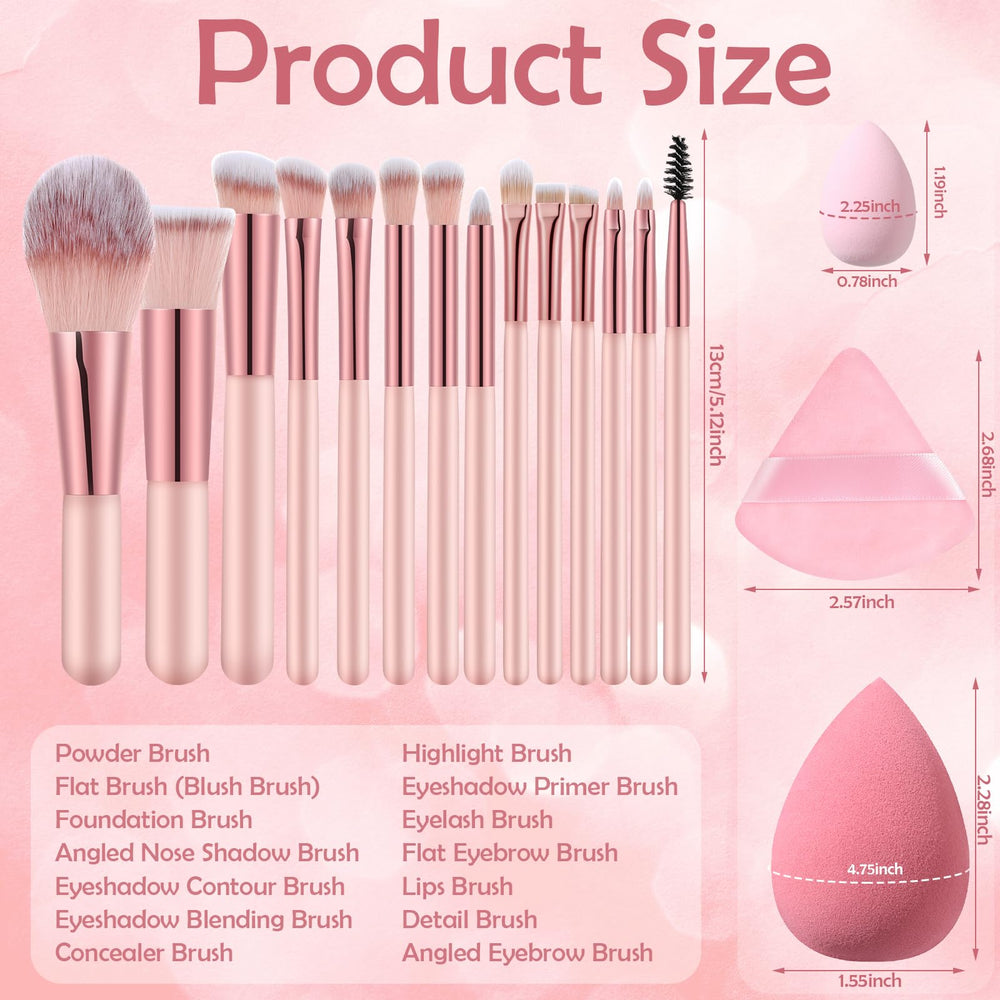 Auroray concealer and eye shadow brushes deliver precise application.
