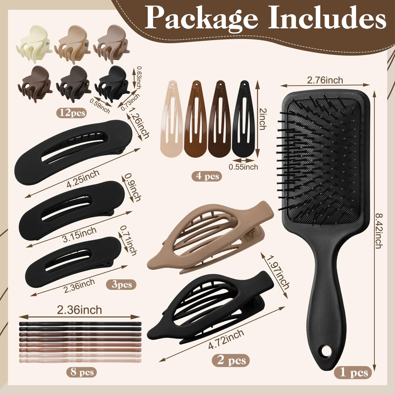 Auroray flat clips set shown for versatile hold and sleek updos