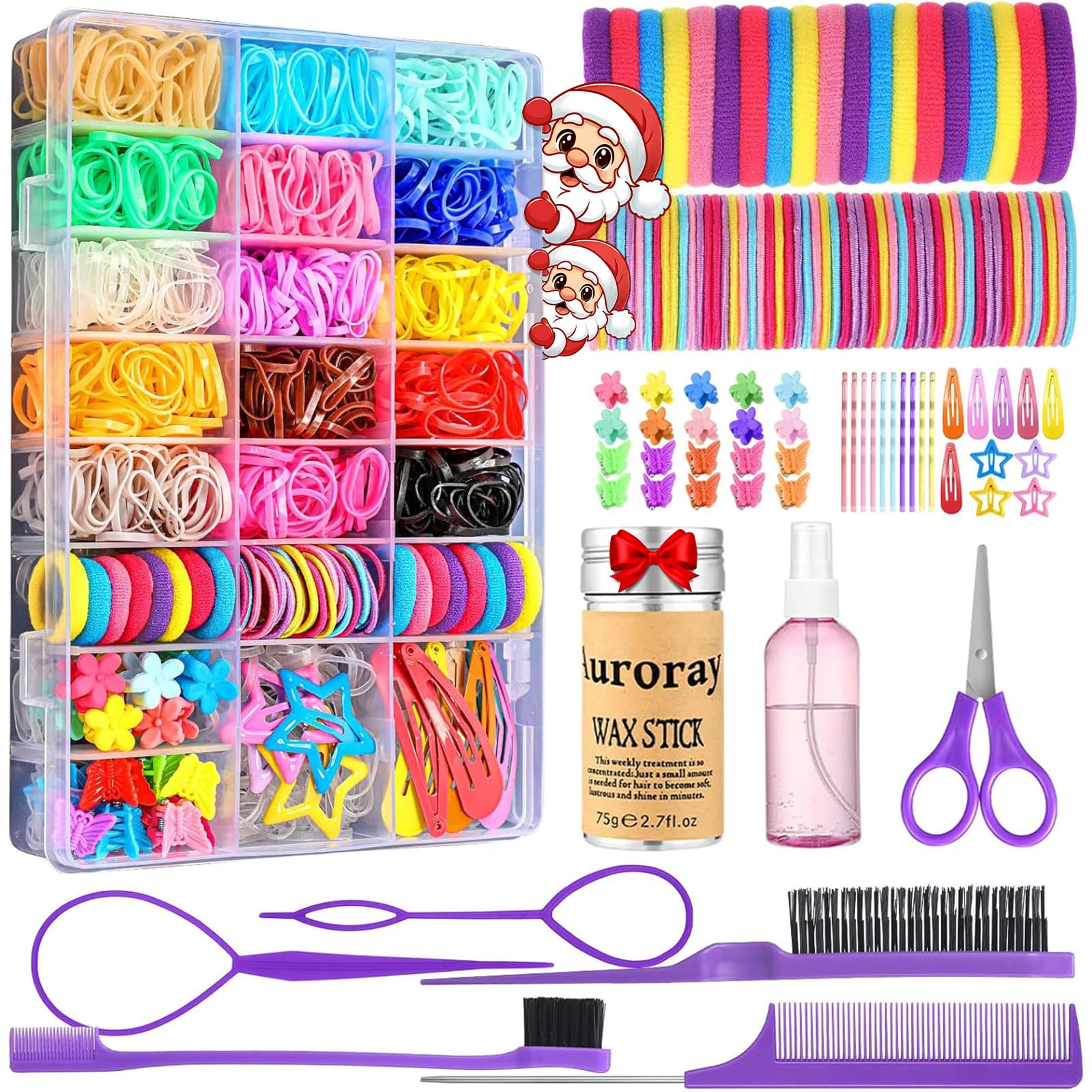 Auroray hair bands 1500-pack in bright colors for quick daily styles