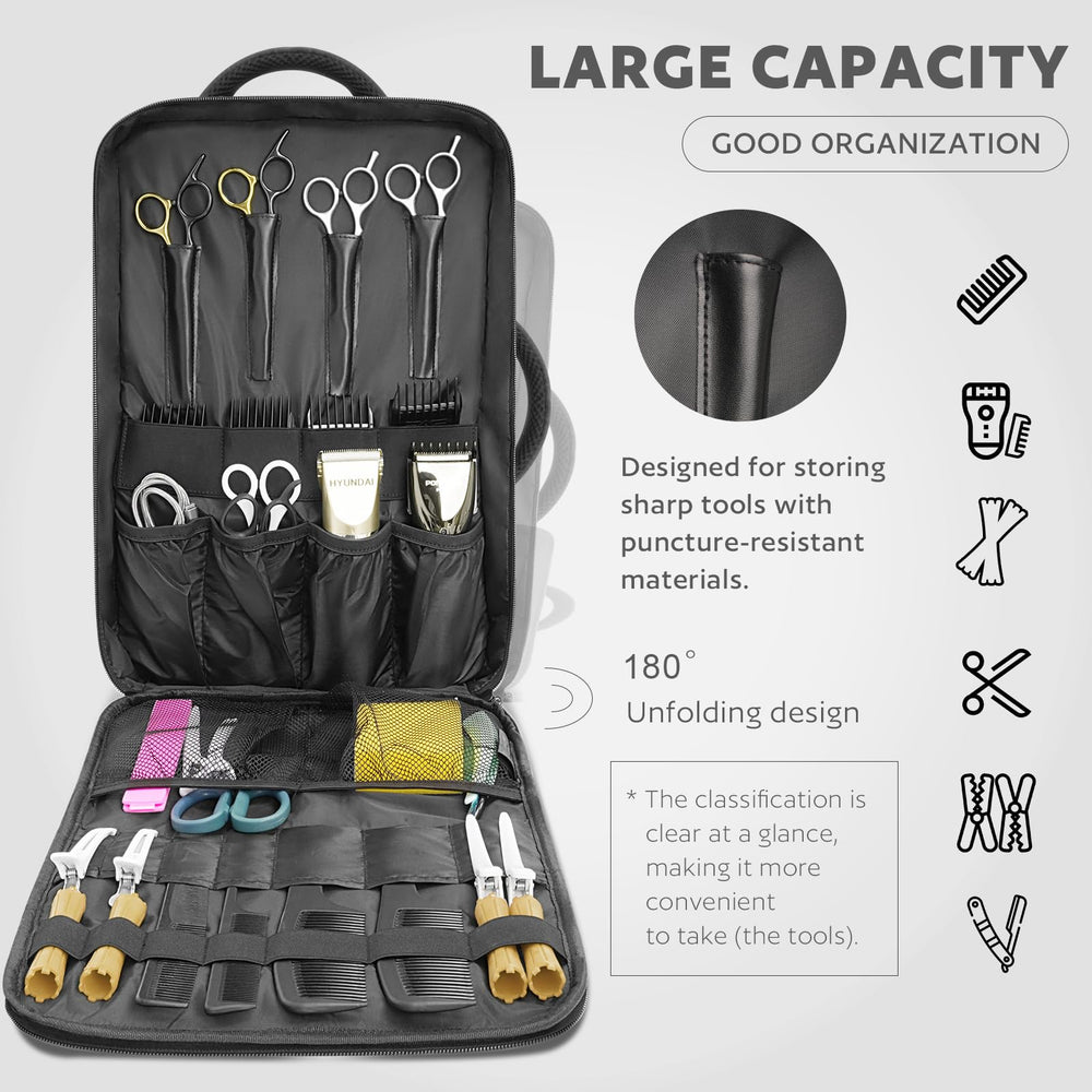AUROTIER barber bag side pocket stores curling irons for quick access