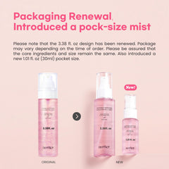 Aurtier Jelly Mist spray application demonstrates a fine pink mist for deep hydration.