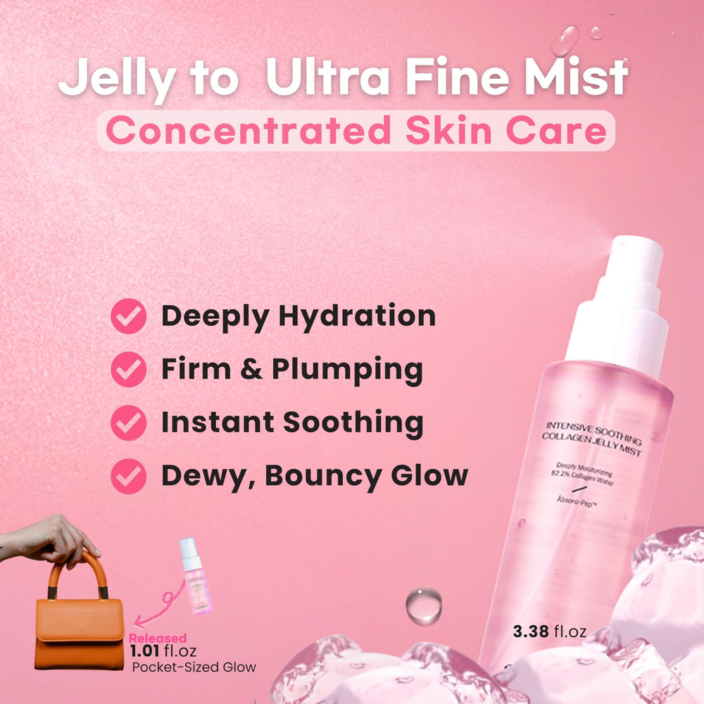 Aurtier Jelly Mist texture transition from jelly to ultra-fine mist on skin.