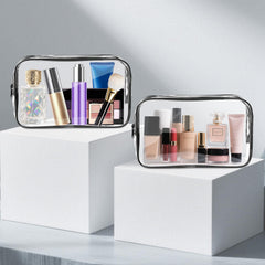 AURUZA clear makeup bag PVC material offers easy visibility and simple cleaning after travel.