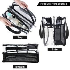 Auseibeely clear toiletry bag draining compartment aids wet item separation.