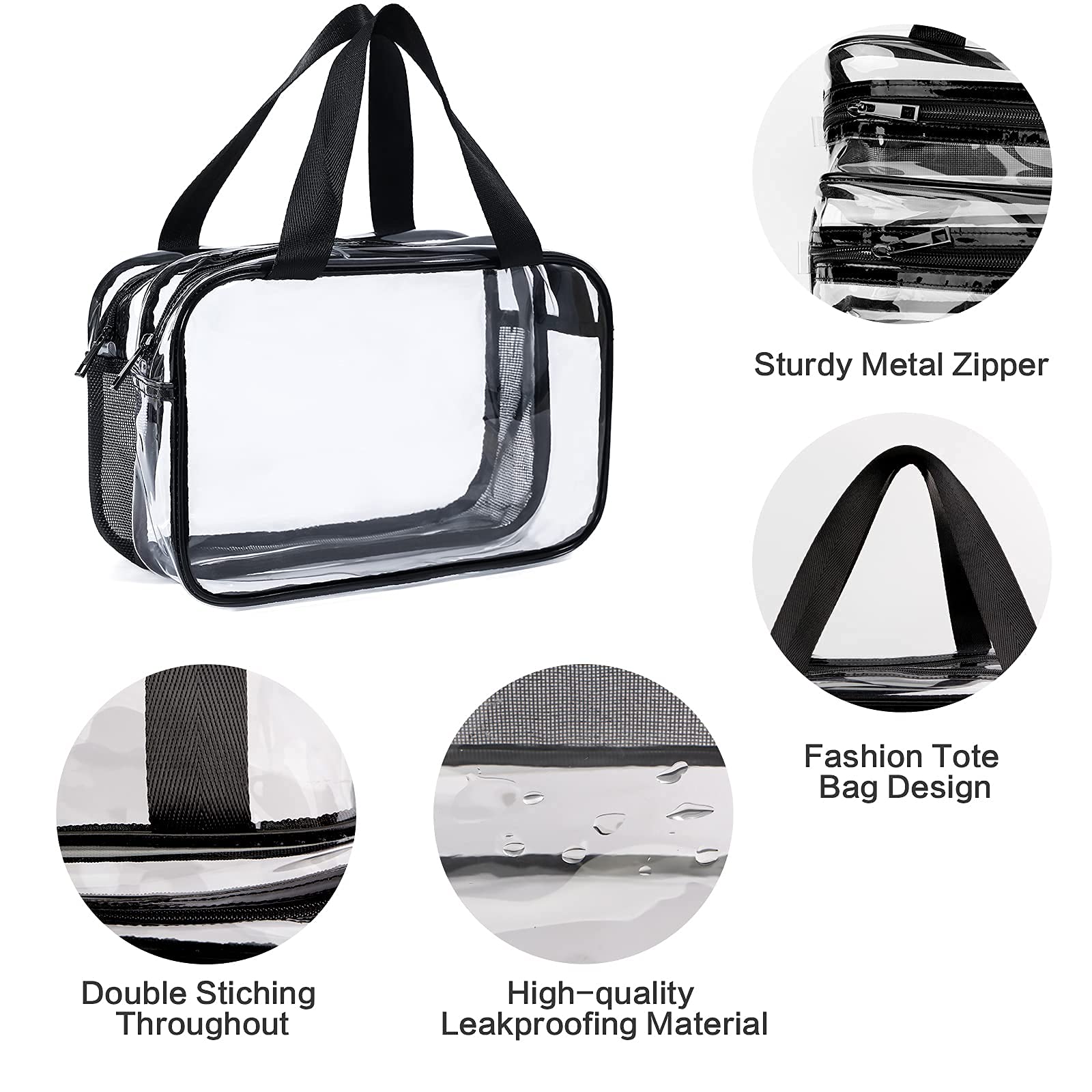 Auseibeely clear toiletry bag large capacity fits travel essentials.