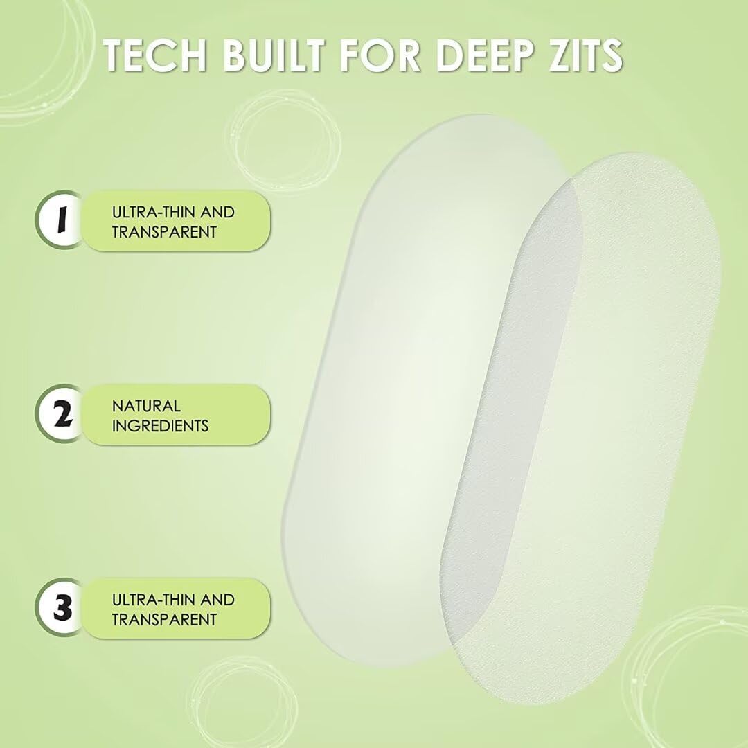AUSLKA blemishes patches in-use daytime on skin with breathable design.