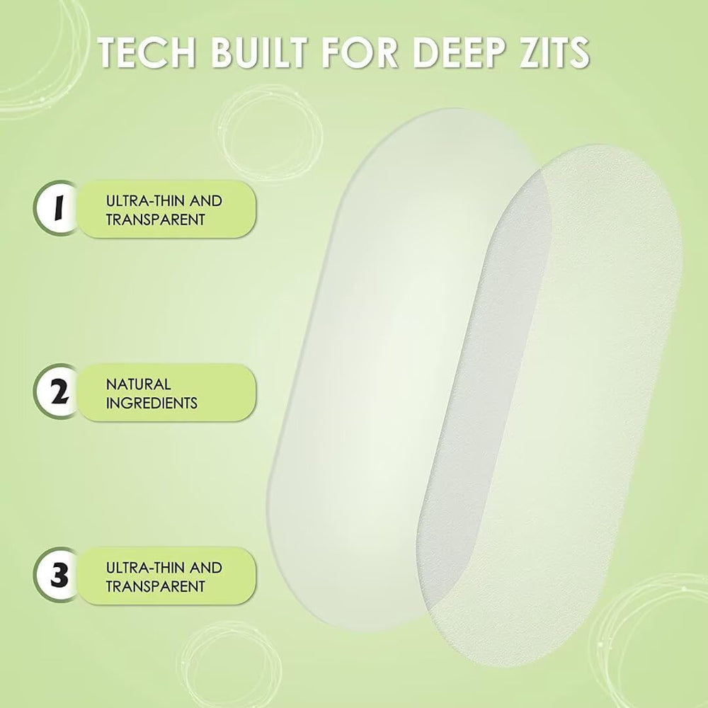 AUSLKA blemishes patches in-use daytime on skin with breathable design.