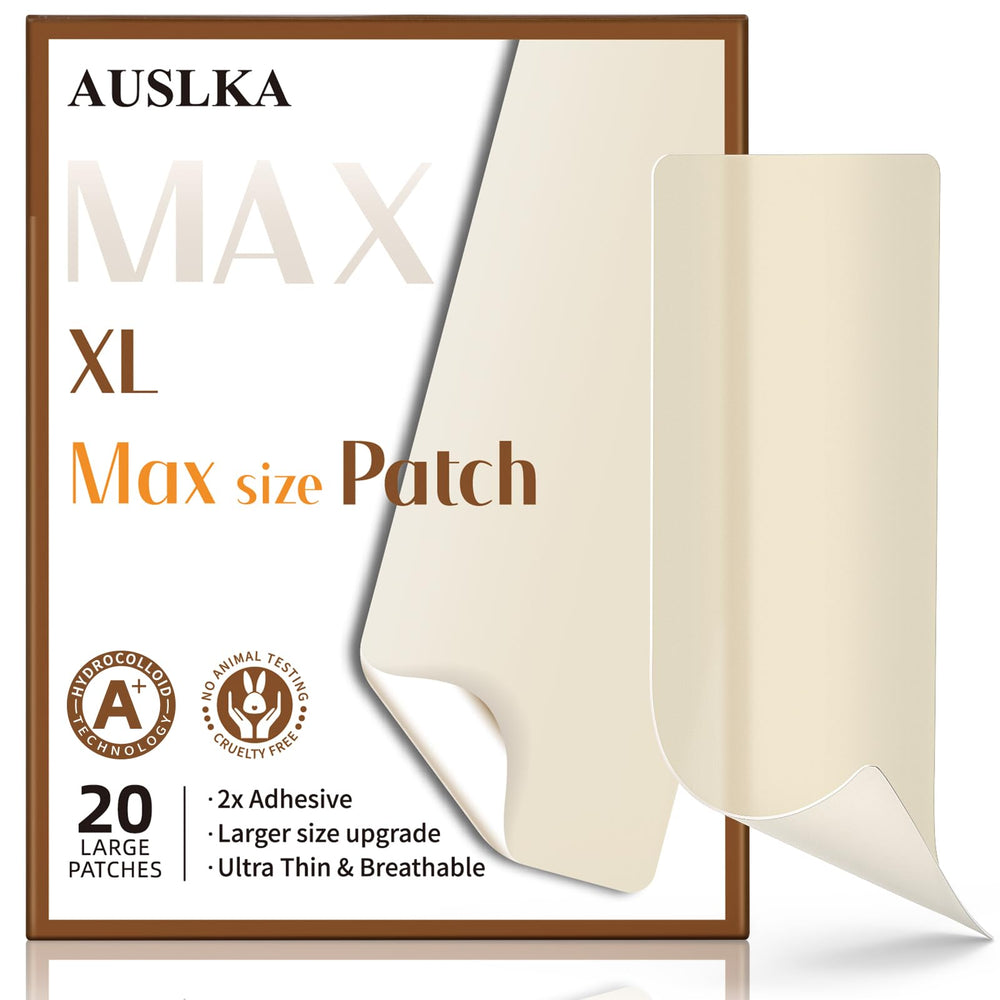 AUSLKA Large Blemish Patch XL closeup shows quick coverage for targeted blemishes.