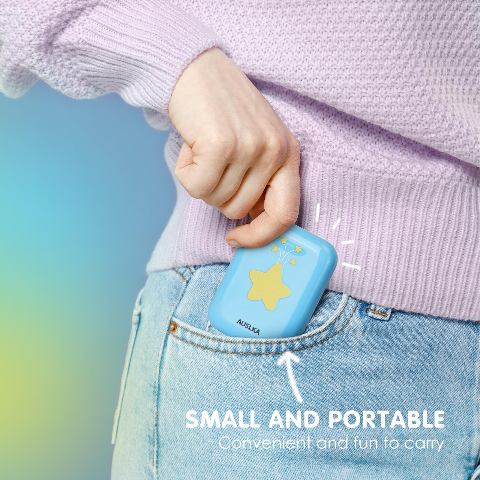Pocket-sized AUSLKA Star Pimple Patches compact for travel-ready skin care.