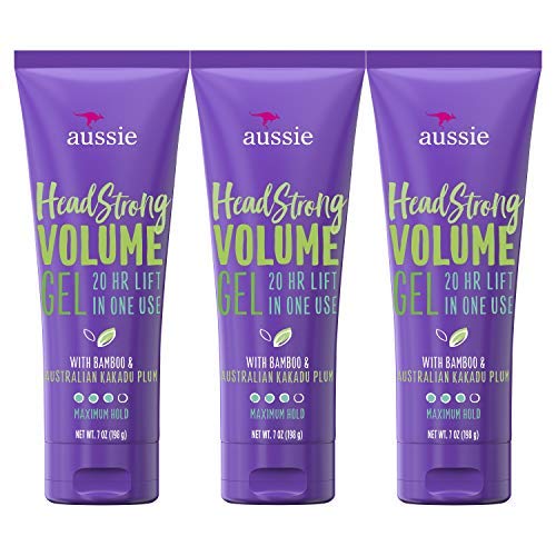 Aussie Hair Gel triple pack tubes for lasting volume and texture for all-day lift