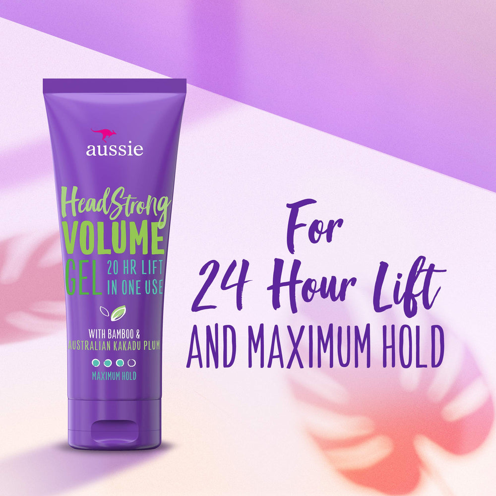 Aussie Headstrong Volume Texturizing Gel texture-sheen closeup emphasizes shine.