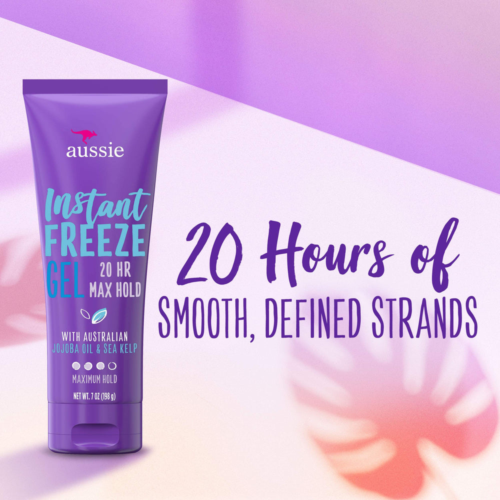 Aussie Instant Freeze gel dispensing cap emphasizes easy, precise application.
