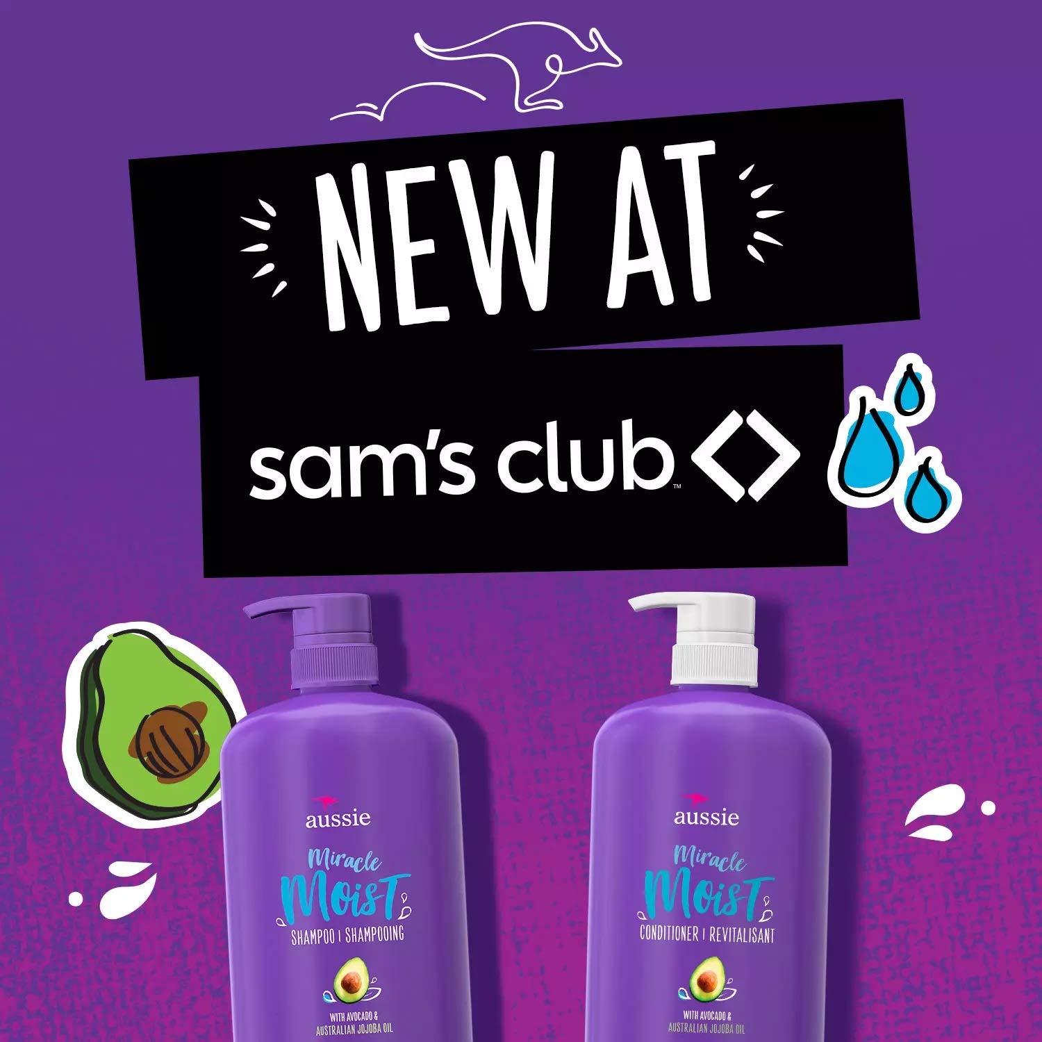 Aussie Miracle Moist conditioner bottle pour enhances slip for detangling.