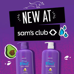Aussie Miracle Moist conditioner bottle pour enhances slip for detangling.