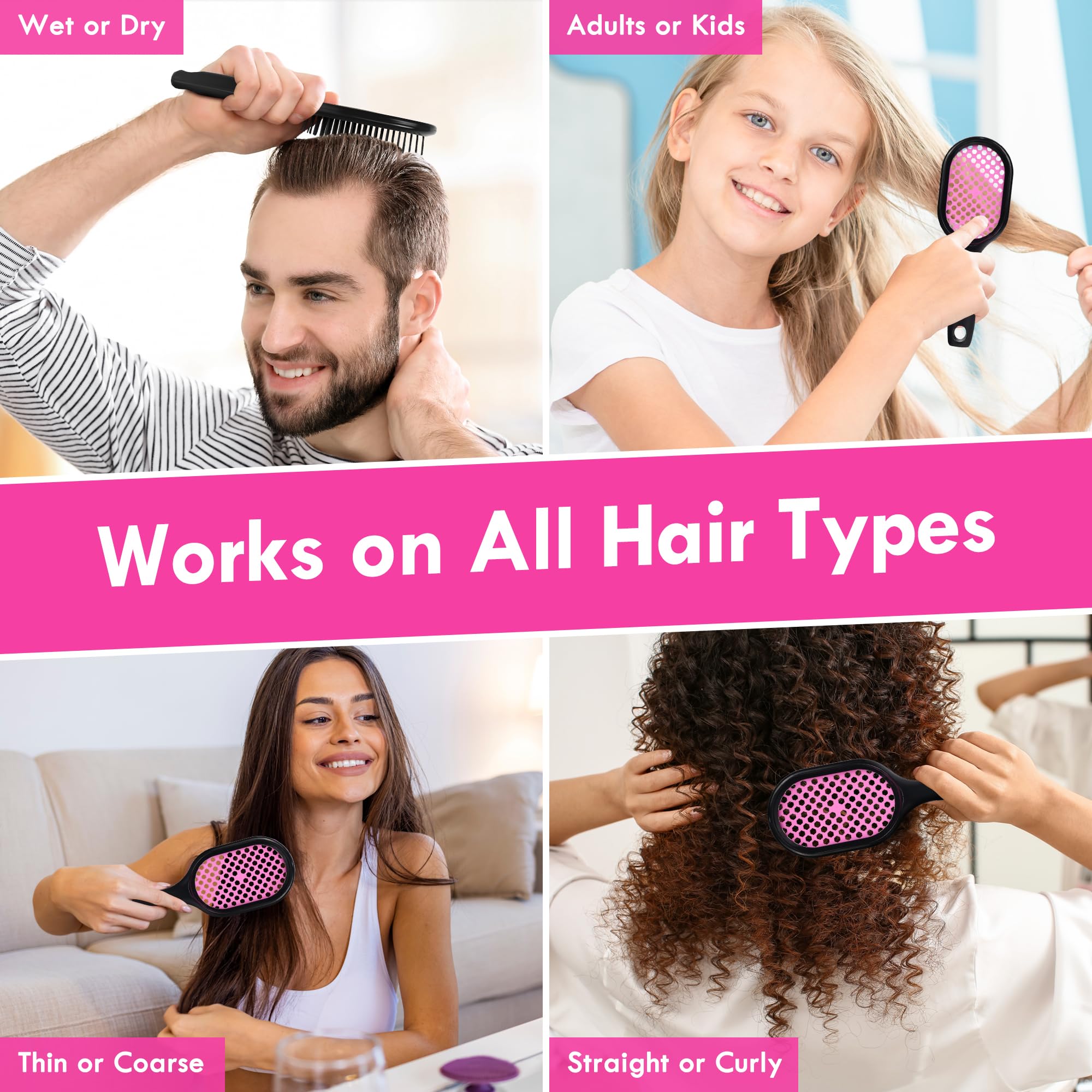 Aussumy ergonomic handle offers comfortable grip during longer brushing sessions.
