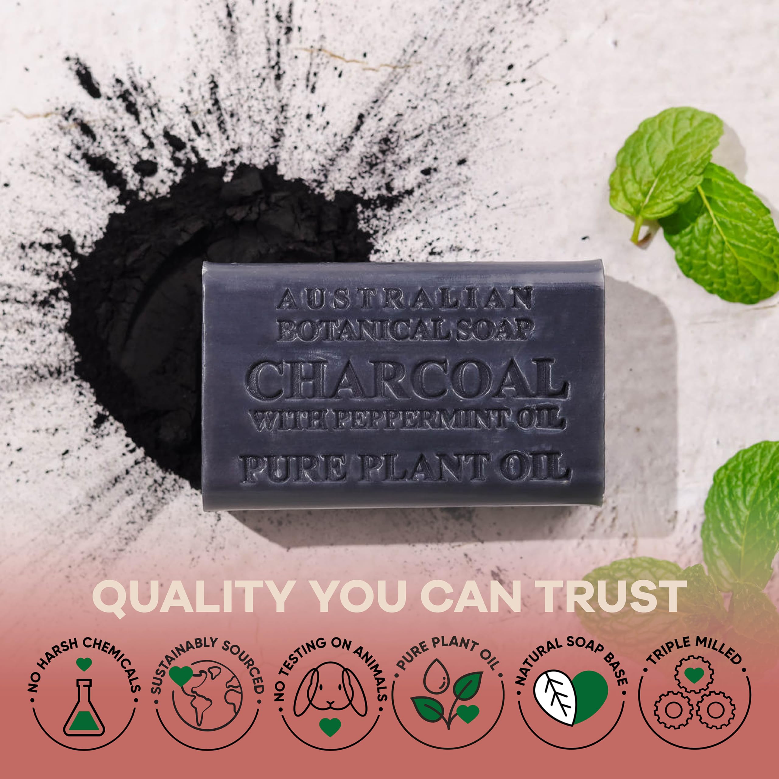 Australian Botanical Soap long-lasting triple milled bar reduces replacement frequency.