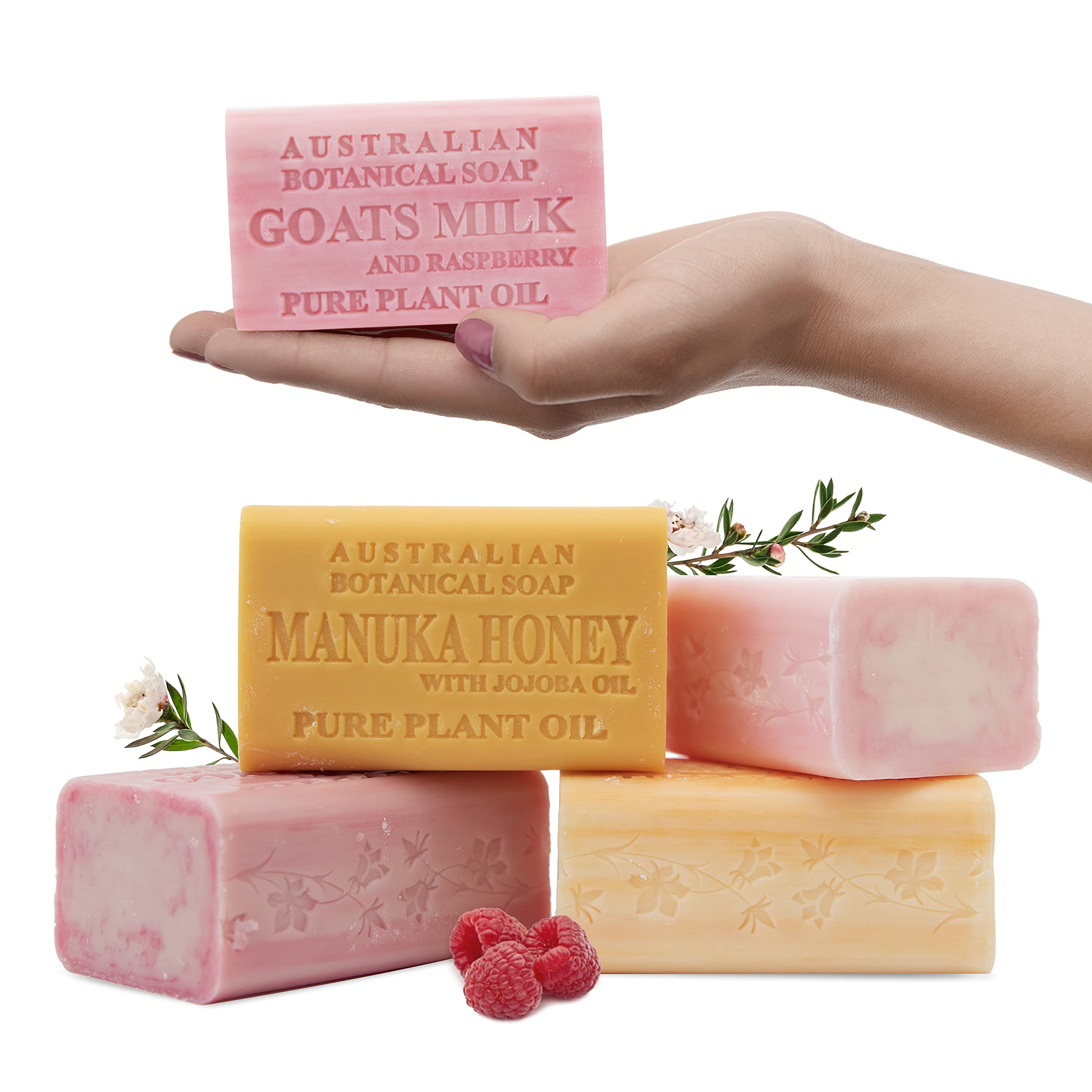 Australian Botanical Goats Milk Raspberry Bar— gentle, refreshing cleansing.