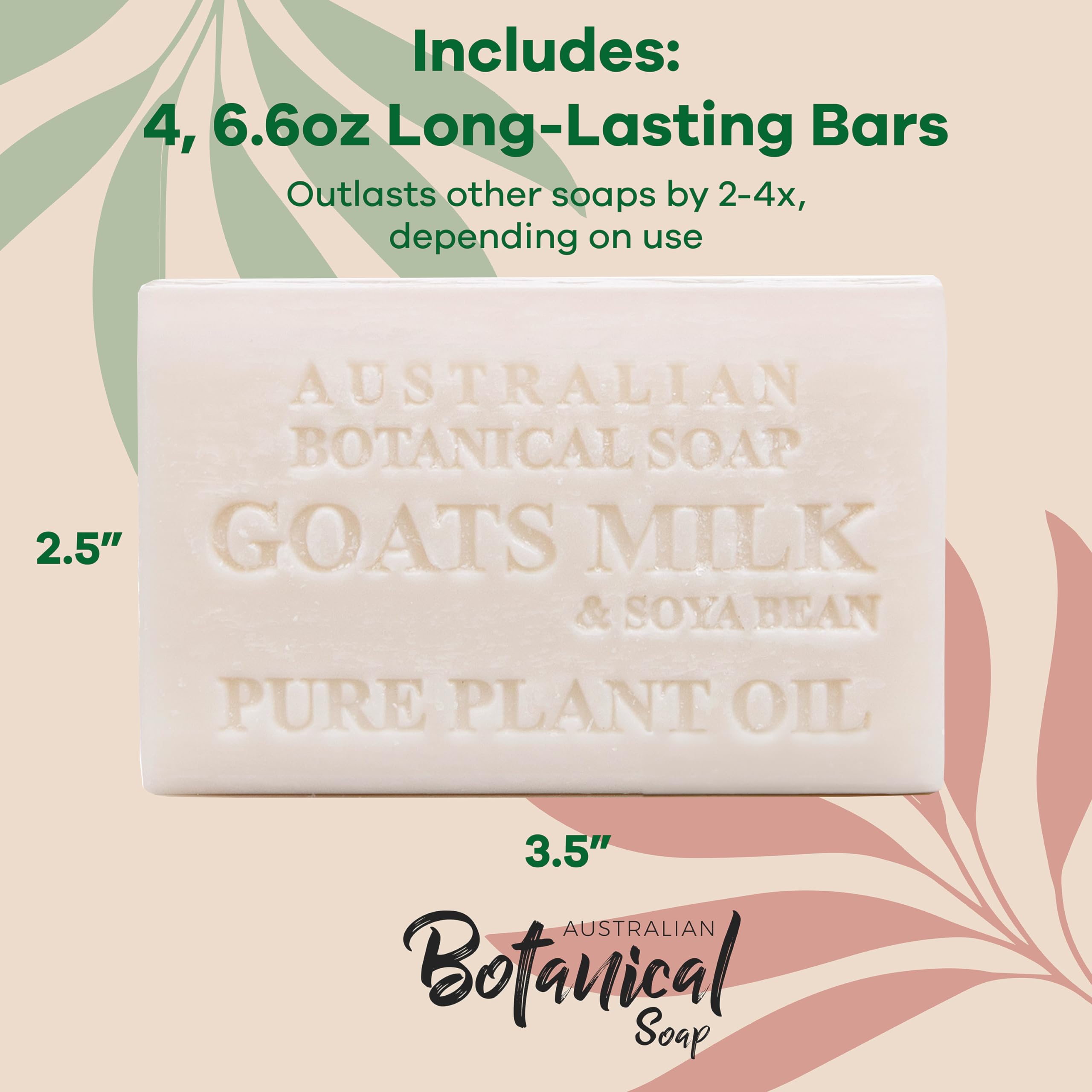 Australian Botanical Soap pack of four bars ready for daily use.