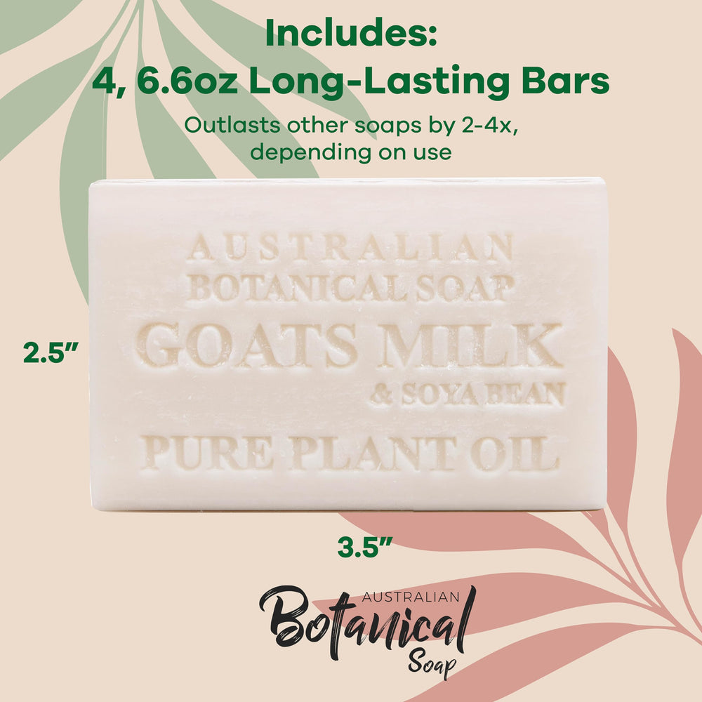Australian Botanical Soap pack of four bars ready for daily use.