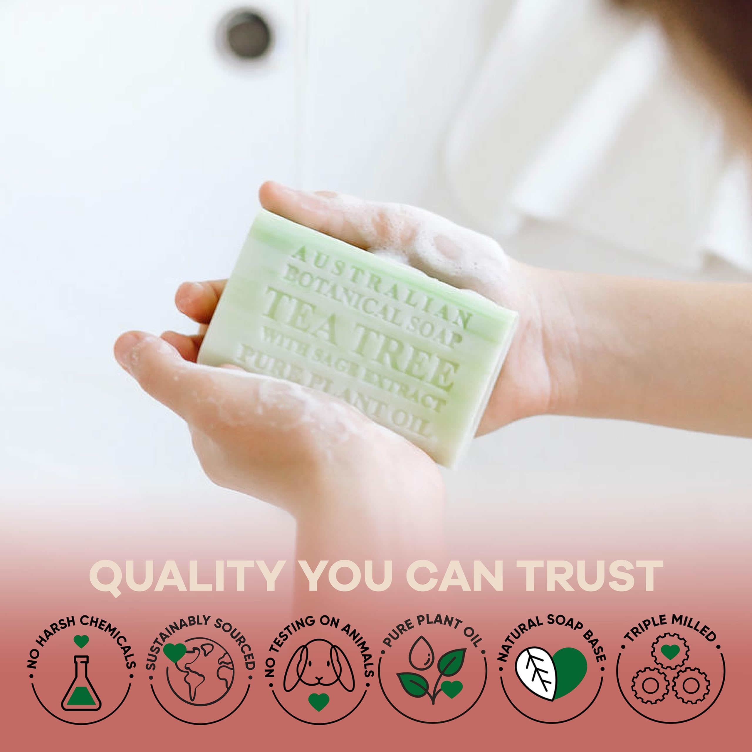 Australian Botanical Soap Shea Butter enriched bar for silky skin.