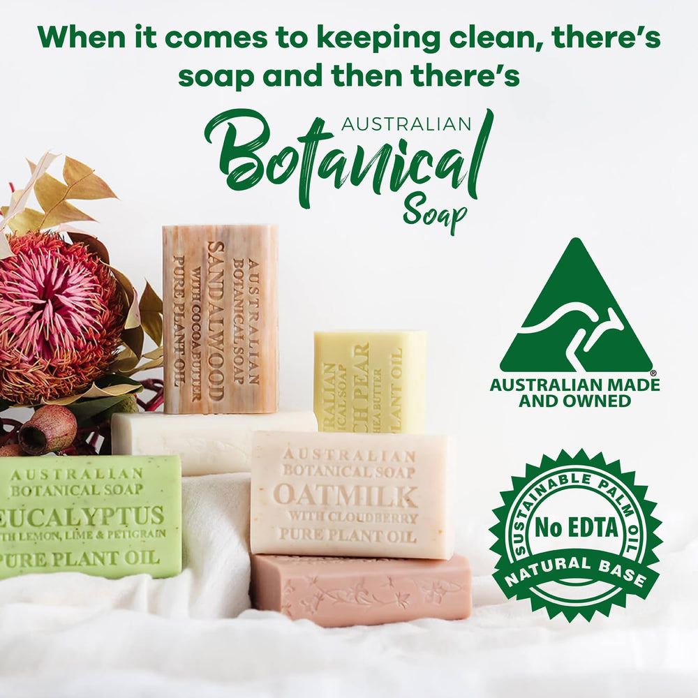 Australian Botanical Soap farm Victoria label close-up highlights artisanal craftsmanship