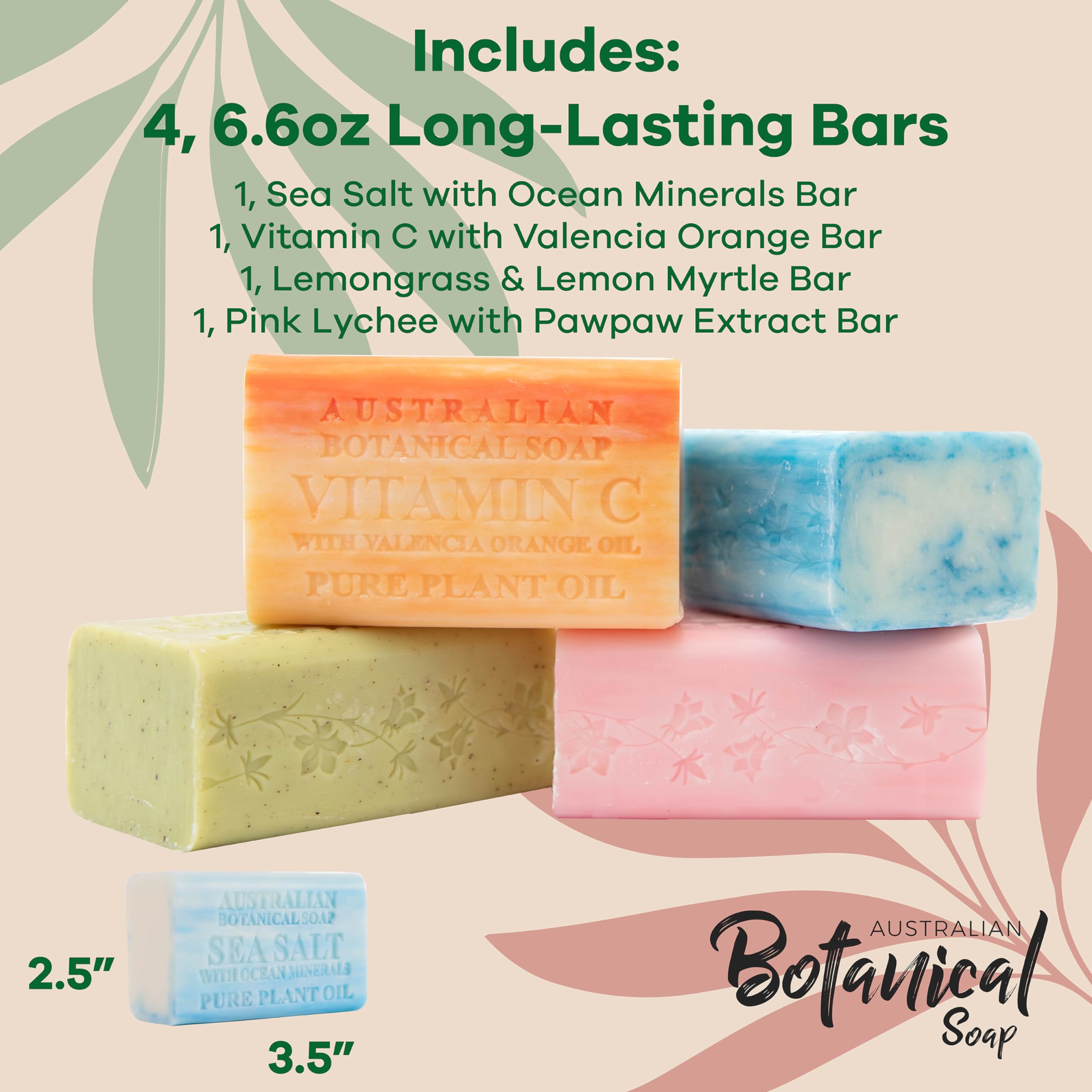 Australian Botanical Soap pink lychee pawpaw image presenting tropical fruit fragrance