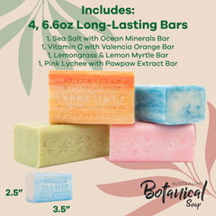 Australian Botanical Soap pink lychee pawpaw image presenting tropical fruit fragrance