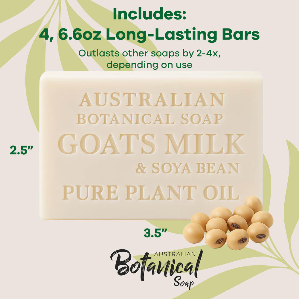 Australian Botanical Soap soya bean oil ingredient bottle with droplets signals nourishing daily care