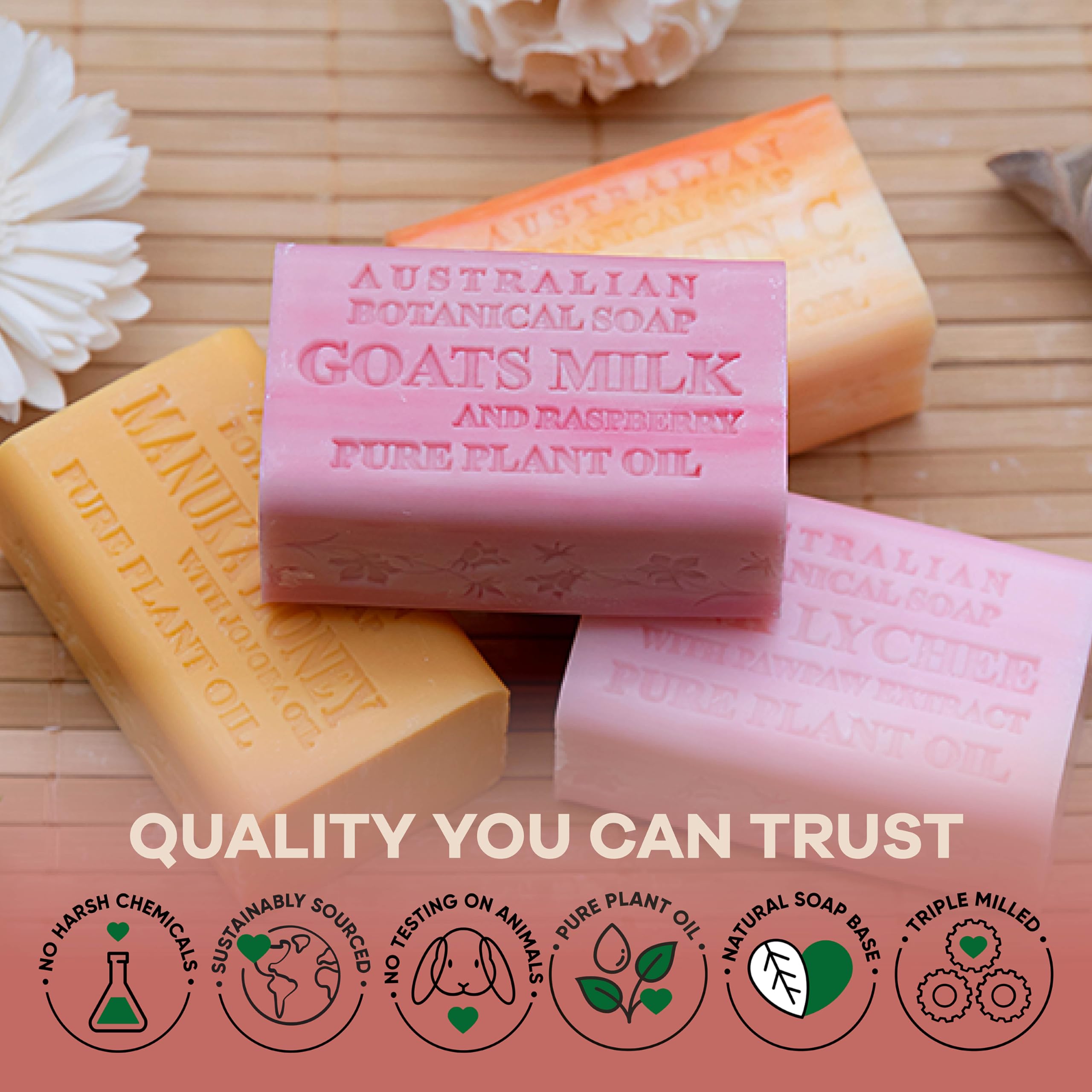 Australian Botanical Vitamin C Valencia Orange Bar— bright citrus fragrance for uplifting cleanse.