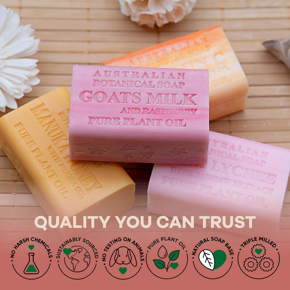 Australian Botanical Vitamin C Valencia Orange Bar— bright citrus fragrance for uplifting cleanse.