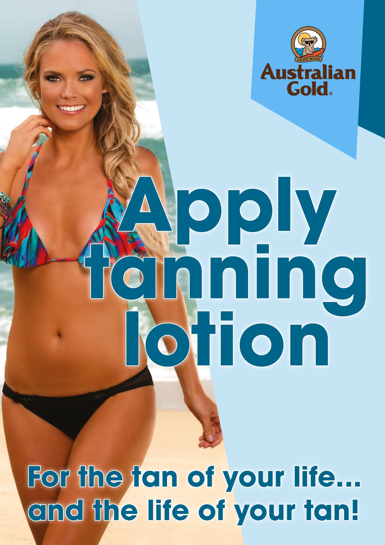Australian Gold Vitamin A & E bottle illustrates hydration and skin nourishment.