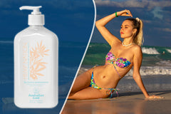 Australian Gold Hemp Nation sea salt sandalwood lotion application shot shows smooth coverage.