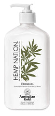 Australian Gold Hemp Nation tan extender bottle hydrates skin and extends tan