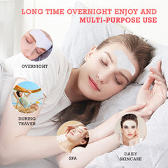 Auteek forehead wrinkle patches application on face demonstrates simple nightly routine for smoother skin.