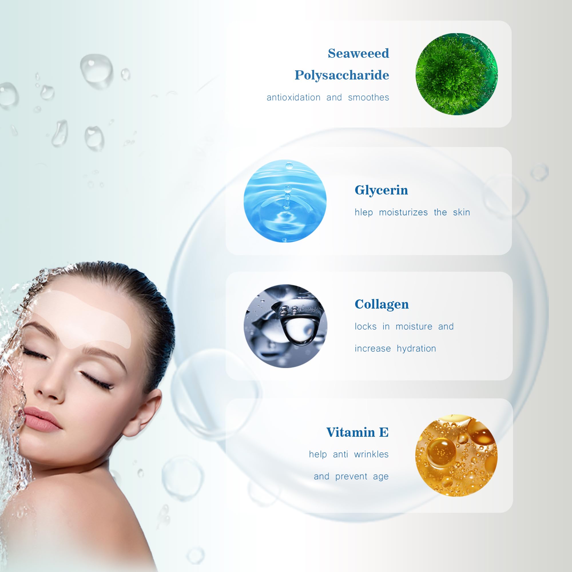 Auteek forehead wrinkle patches on face during sleep for overnight rejuvenation.