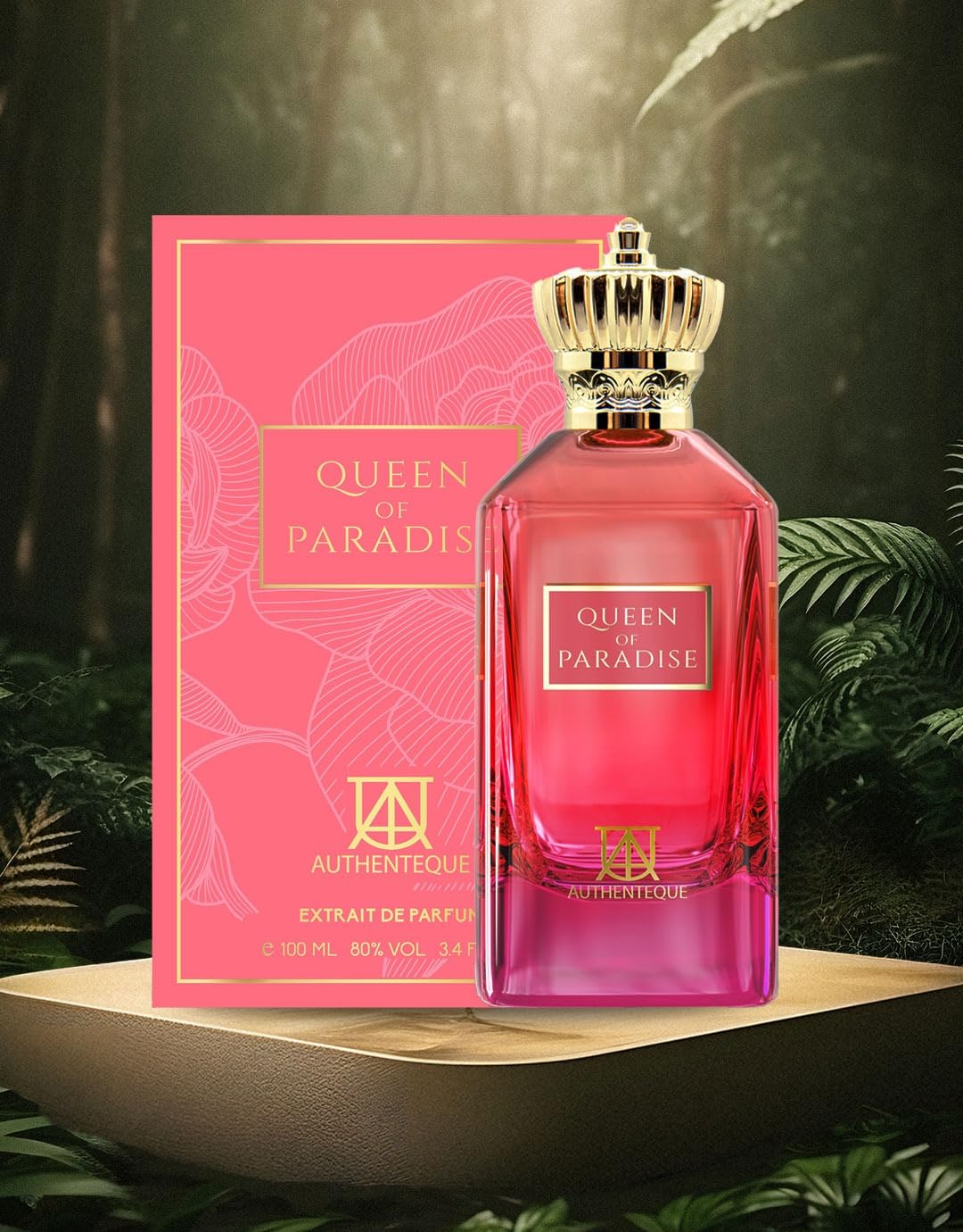 Authenteque Queen of Paradise packaging hero image suggests gift ready presentation