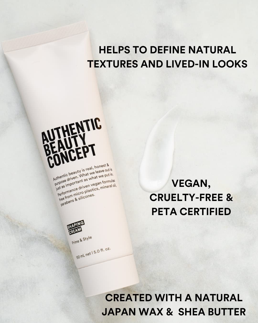 Close-up of shaping cream texture for easy distribution and smooth styling