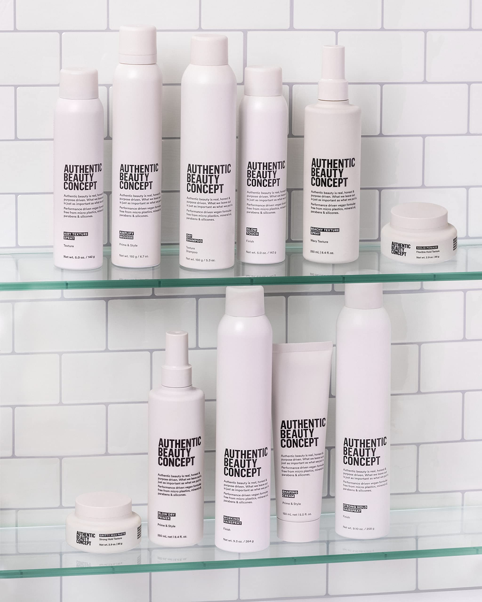 Vegan and cruelty-free label on Authentic Beauty Concept Shaping Cream packaging