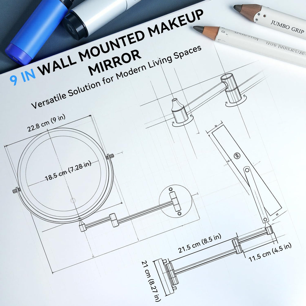 Auxmir 1x-30x dual-sided magnification highlights tiny details for precision eyeliner and skincare.